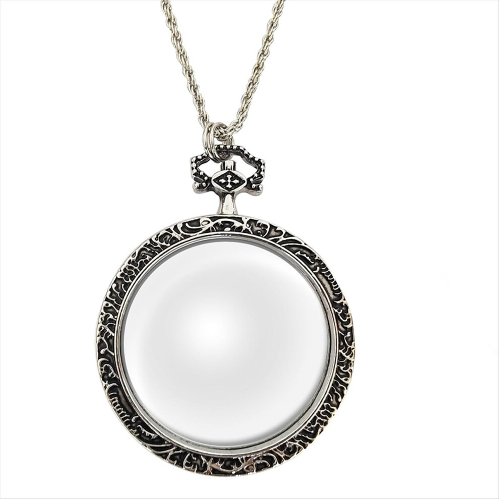 10X Magnifying Glass Necklace Magnifier Necklace Pendant Optical Magnifier with Chain Necklace for Library, Reading