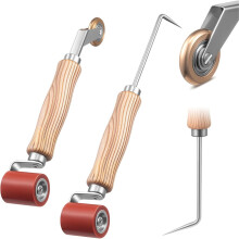 2 stuks naadroller met testsonde, 40 mm siliconen naadroller met 6 mm messing detailpenny-tool, gladmaaktool