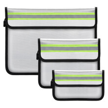 5200 Fireproof Document Bag Set - Waterproof and Reflective Safety Pouches for Valuables, Passports, and Papers