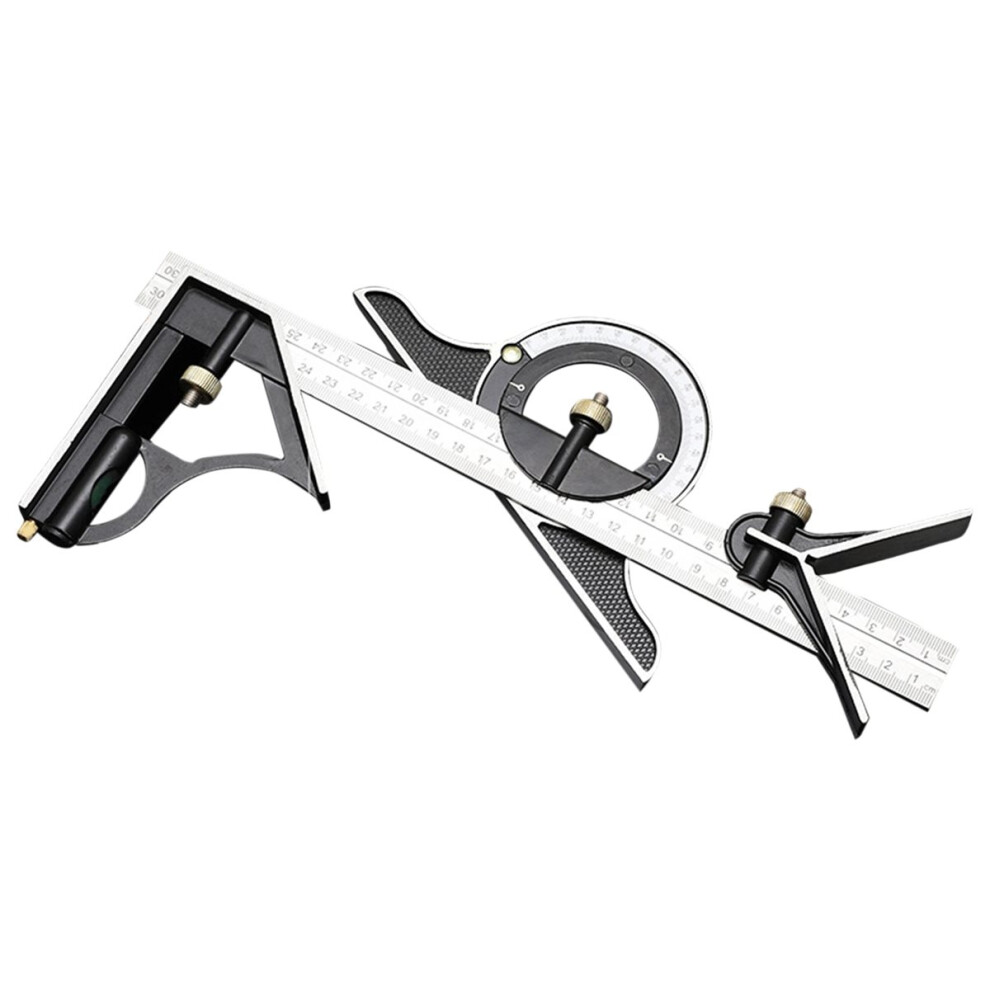 3-In-1Woodworking Combination Square 300Mm Adjustable Set - Measuring Ruler,Angle Finder & Protractor Tool For Carpentry 4853264253073