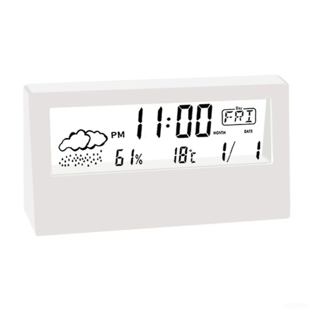 Multifunctional Led Thermo-Hygrometer With Electronic Clock Temperature And Humidity Meter Weather Station Alarms 4853301954178