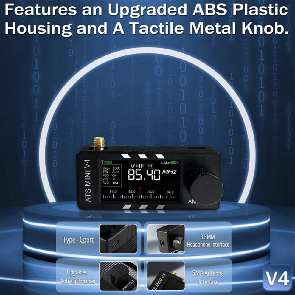 Radio Tascabile SI4732 Con FM AM SSB – Display IPS 1.9", Batteria 800mAh, Altoparlante E Antenne Incluse - 3