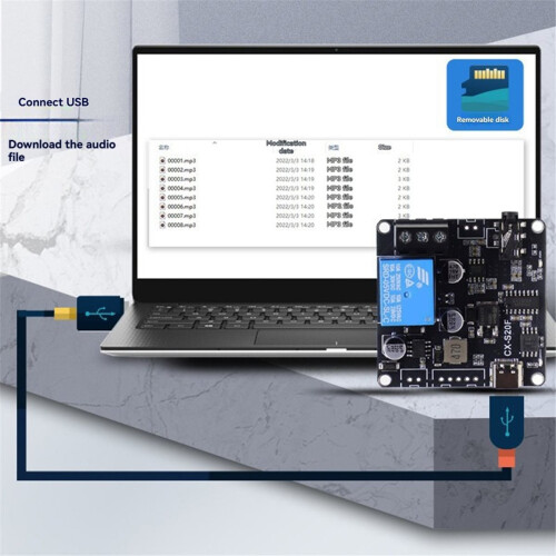-S20F 20W MP3 Voice Broadcast Module -340 USB to TTL Serial Port Control MCU Control Trigger Custom Audio 1