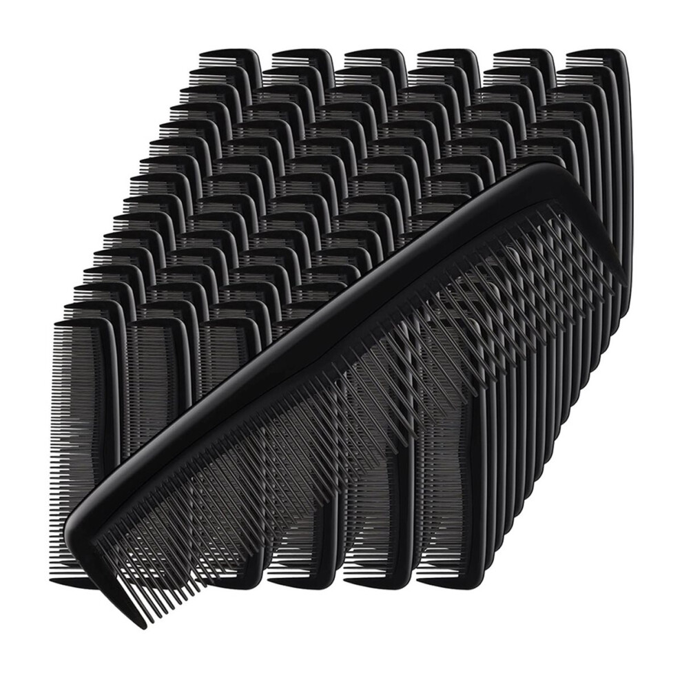 100 Pieces Hair Combs Bulk Black Plastic Pocket Hair Combs 5 Inch Fine and Wide Tooth for Women and Men, Hotel, Travel