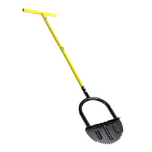Getande kantenmaaier, halve maan, handzame kantenmaaier met stalen blad, lange steel, grasmaaier voor op het veld
