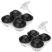 Grand moule à glaçons sphériques en silicone avec couvercle, moule à glaçons sphériques à congélation rapide, 4 unités