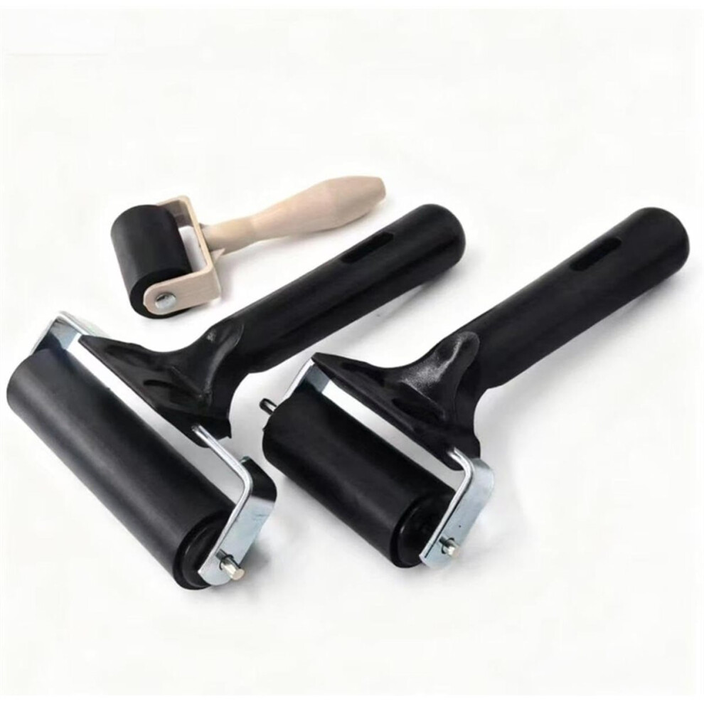 3-Pack Hard Rubber Brayer Rollers,1.4/2.4/4 Inch For Printmaking, Ink Stamping,Wallpaper, Art Craft & Construction Tools 4853264269982