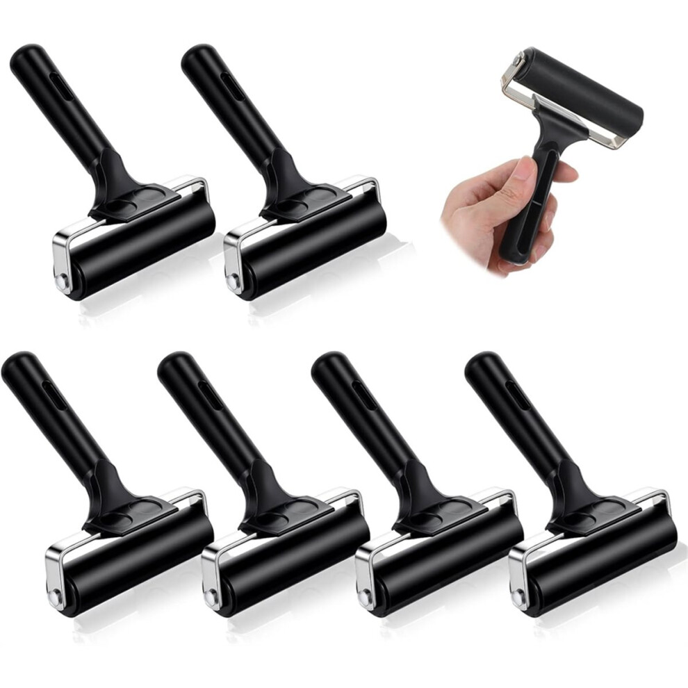 6 Pcs Brayer Roller,Black Printmaking Roller Handle Comfortable Painting Rollers for Printing,Painting,Printmaking-image-OPC-PN7GXHY-NEW