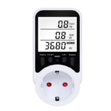 Medidor de energia digital LCD com wattímetro para monitoramento de tensão e corrente e análise de consumo de energia. Plugue UE.