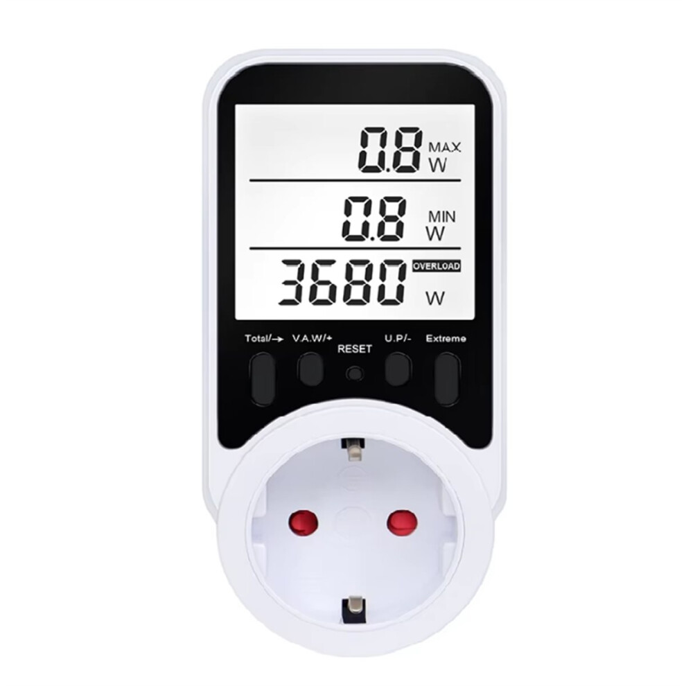 Digital Lcd Energy Meter Wattmeter For Voltage Current Monitoring And Power Consumption Analysis Eu Plug 4853264266899