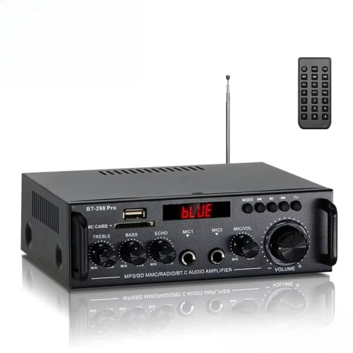 BT-298 PRO Digital Power Amplifier Bluetooth U Disk Power Amplifier Two-Channel Power Amplifier EU Plug