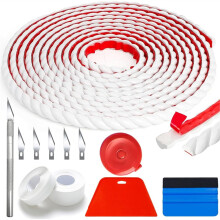 Modanatura adesiva da 16,4 piedi, con kit di strumenti per levigatura e nastro isolante, per cornice per specchio da bagno, decorazione per la casa