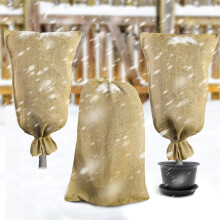 3-pack 40" x 24" jute winterplantenhoezen - herbruikbare jute vorstbescherming voor planten in de tuin tegen vorst