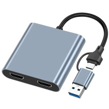 Type-C to Dual -Compatible 4-in-1 Docking Station USB HUB Supports 4K Screen Projection Display Docking Station