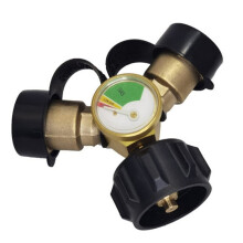 Adattatore per propano, adattatore splitter a Y, adattatore per gas a 2 vie, connettore per bombola di propano POL e QCC1 con manometro