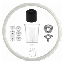 Conjunto de peças de reposição genéricas para panela de pressão Ultra60 de 6 litros: anel, alavanca de liberação de vapor e válvula de bóia.