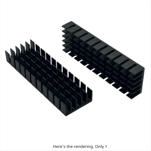 Ψύκτρα αλουμινίου για ηλεκτρονικό τσιπ RAM LED SSD ψύξης με θερμοαγώγιμη ταινία 70x22x10mm 1