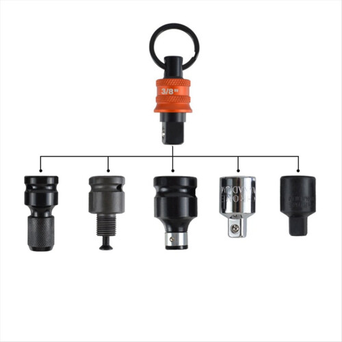 Socket Holder Keychain 5pc - 3/8" Socket Organizer with Quick Release and Clip - Impact Wrench and Toolbox Accessories 2