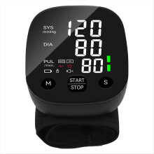 Rechargeable Digital Wrist Blood Pressure Monitor Sphygmomanometer Tonometer Tensiometer Heart Rate Meter BP Monitor