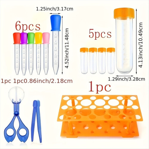 Sports Skill Development Tool Kit, Including Extra Large Test Tubes, Colored Silicone Droppers, Orange Storage Boxes 1