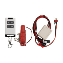 RC Car Metal Winch + Wireless Remote Controller for 1:10 RC Crawler Truck SCX10 90046 TRX4 TRX6, Red