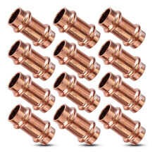 Copper Fittings,1/2inch Copper Coupling with Stop 1/2-Inch Zero Lead,Outer Diameter 5/8inch 10pcs