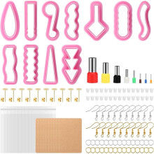 Set van 129 lange oorbellensnijders van klei in de vorm van een hanger - Polymeerkleisnijders voor beginners en professionals