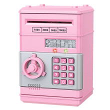 Cofrinho eletrônico infantil com senha de caixa eletrônico, porta-moedas com rolagem automática e compartimento para notas (sem bateria)