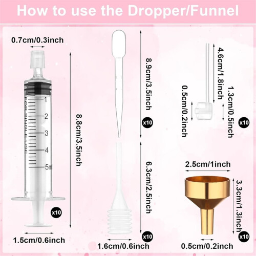 50 Pcs Perfume Refill Tool Kit Plastic Perfume Dispenser Transfer Kit for Liquid Small Bottle 1