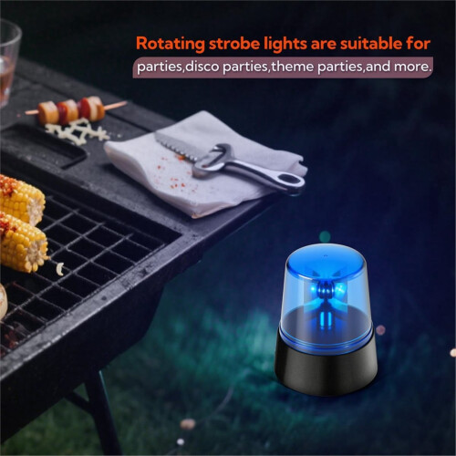 2Pcs Rotating Strobe Light, 360 Degree Rotating Light, Disco Bar Party Decorative Light Blue 1