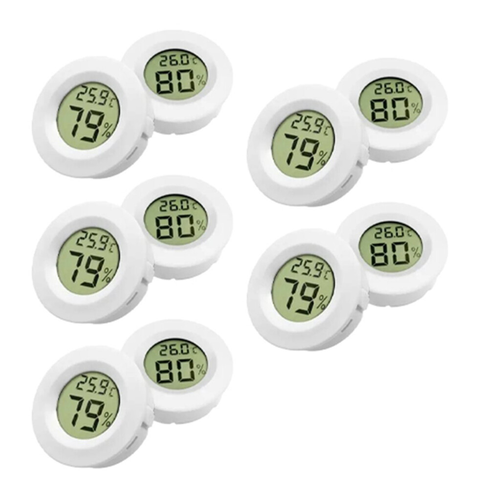 Mini Lcd Digital Thermometer & Hygrometer -50 To +70 Temperature&Humidity Meter For Fridge Freezer Testing,White,10Pcs 4851434149119