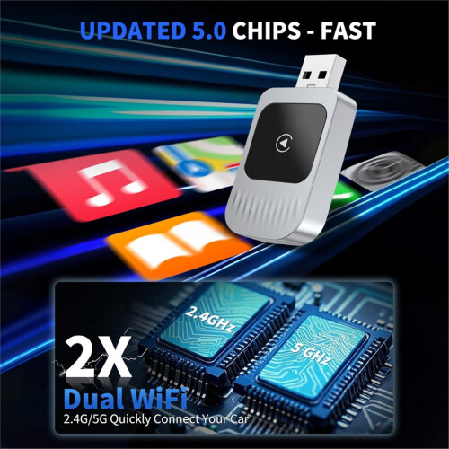 Wireless CarPlay Android Auto Adapter USB Wired to Wireless CarPlay Converter Plug and Play for Android 2