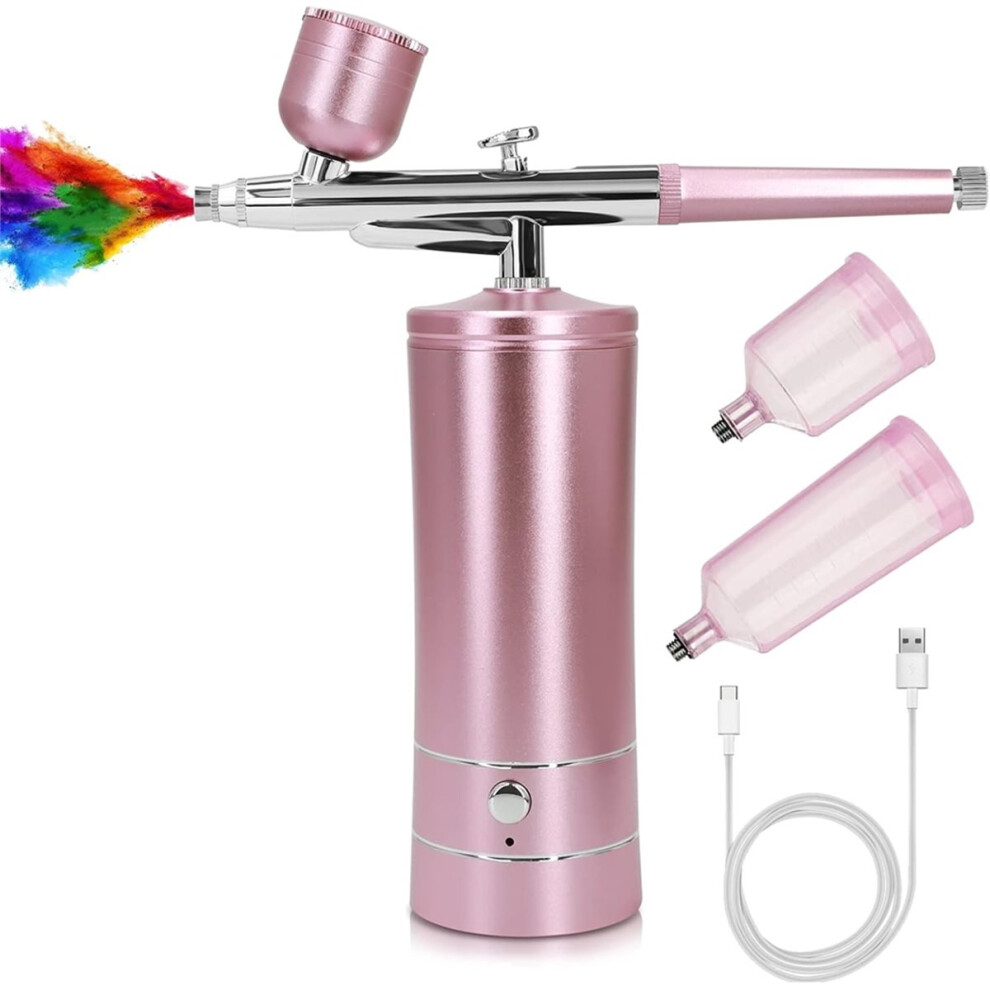 Air Brush Kit With Airbrush Compressor Nails Charms Wireless Air Brush For Barber, Nails Art, Cake Decor, Makeup 4851434153710