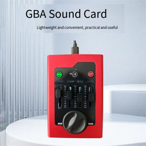 Mini placa de som com microfone, Bluetooth e função OTG para computador, canto, palco e transmissões ao vivo (preta). 1
