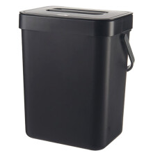 Lixeira compacta com fechamento silencioso, ecológica e hermética para cozinha e escritório, sem necessidade de eletricidade, preta - 5L