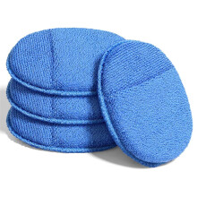 Microfiber Wax Applicator Pads for Car Detailing, Polishing, and Cleaning - 4 Pack, Blue