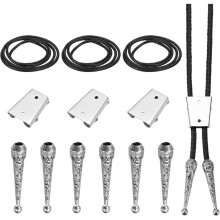 Bolo Tie Findings Kit, Bolo Tie Accessories for DIY Western Necklace Jewelry Making A