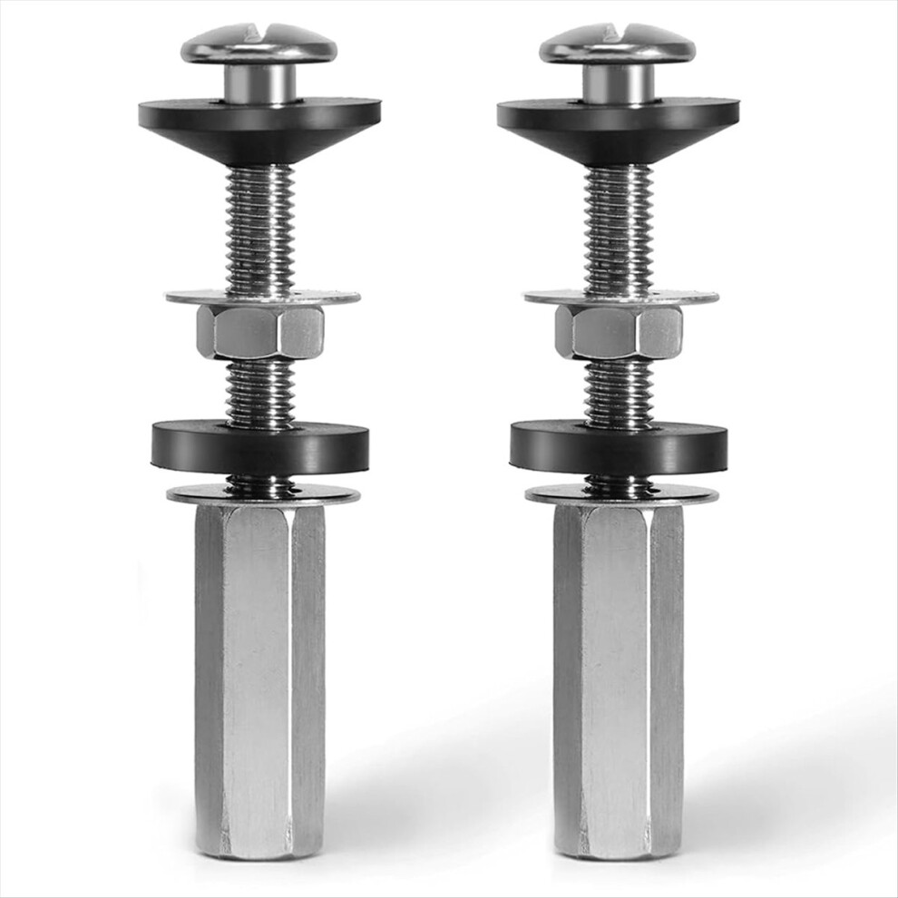 2Pcs Universal Toilet Seat Bolts Kit, Metal Heavy Duty Toilet Tank Bolts, Toilet Seat Screws With Downlock Nuts 4851434191422