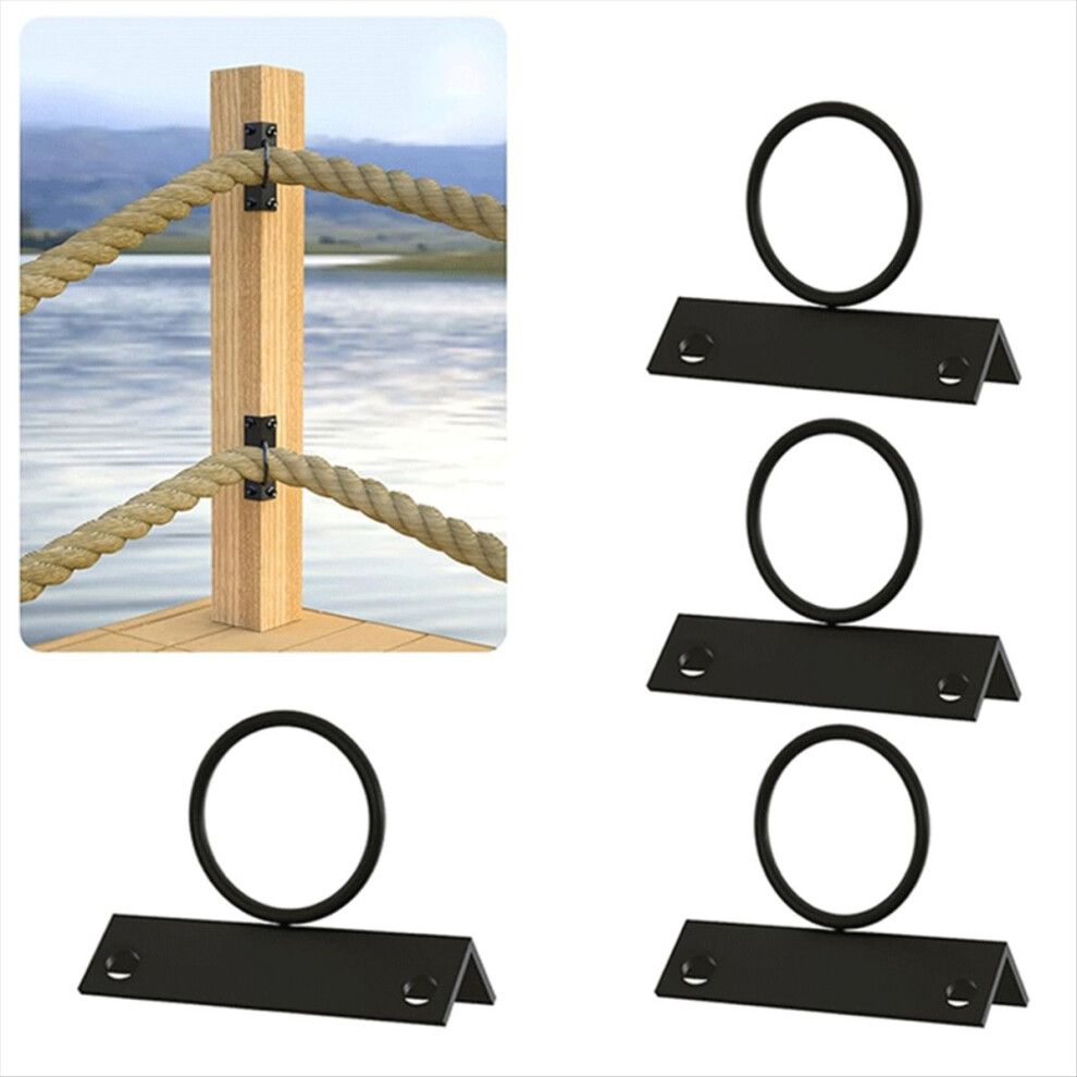 4Pack 2Inch Rope Support Holder For Corner Post Drop Ring Brackets Stainless Steel Decorative For Rope Fencing 4851434199794