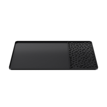 Siliconen koffiemat 15,75x23,6 inch koffiemat met afneembare afwasmat, verhoogde morsbestendige randen, zwart