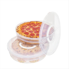 12-inch taartdrager met deksel en verdeler, 2-pack herbruikbare pizzabewaarcontainer, uitbreidbare taartdrager met handvat