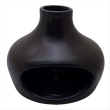 Queimador de cerâmica elegante com chaminé - Perfeito para meditação, ioga e aromaterapia - Presente decorativo preto