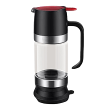 Honingpot, 10 oz, druppelvrij glas met handvat, Durables, heldere sirooppot met siliconen bodem