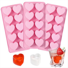 3er-Pack herzförmige Eiswürfelformen, Herzförmige Eiswürfelformen, Valentinstag-Silikonformen für Schokolade, Süßigkeiten, Cake Pops