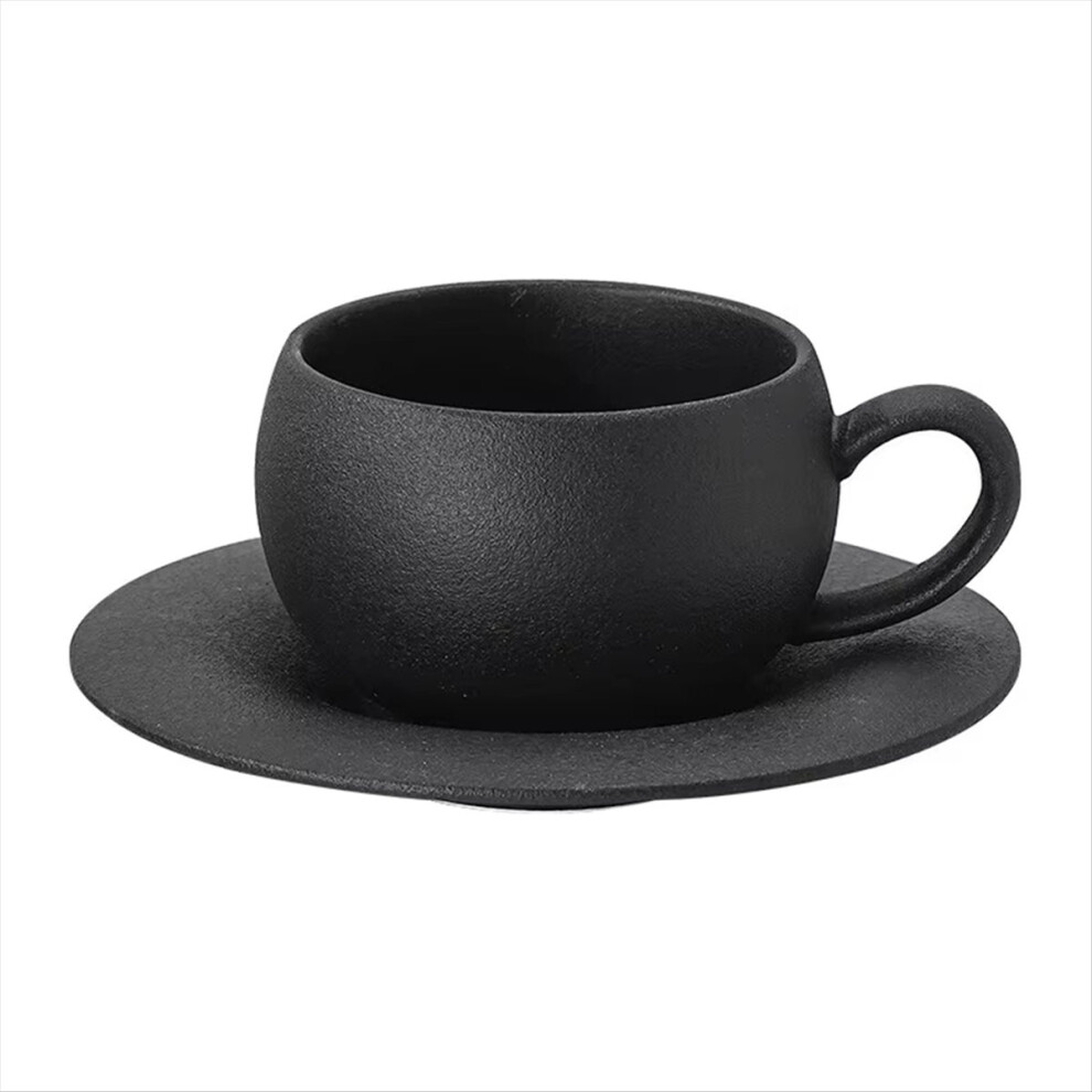 280ml Ceramic Coffee Mug,Stone Fired Cup with Saucer,Ideal for Breakfast Milk & Coffee,Egg-Shaped Design A