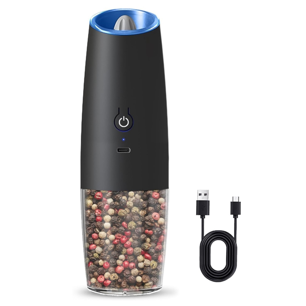 Rechargeable Electric Salt And Pepper Grinder, Adjustable Electric Salt And Pepper Grinder Black 4851434105399