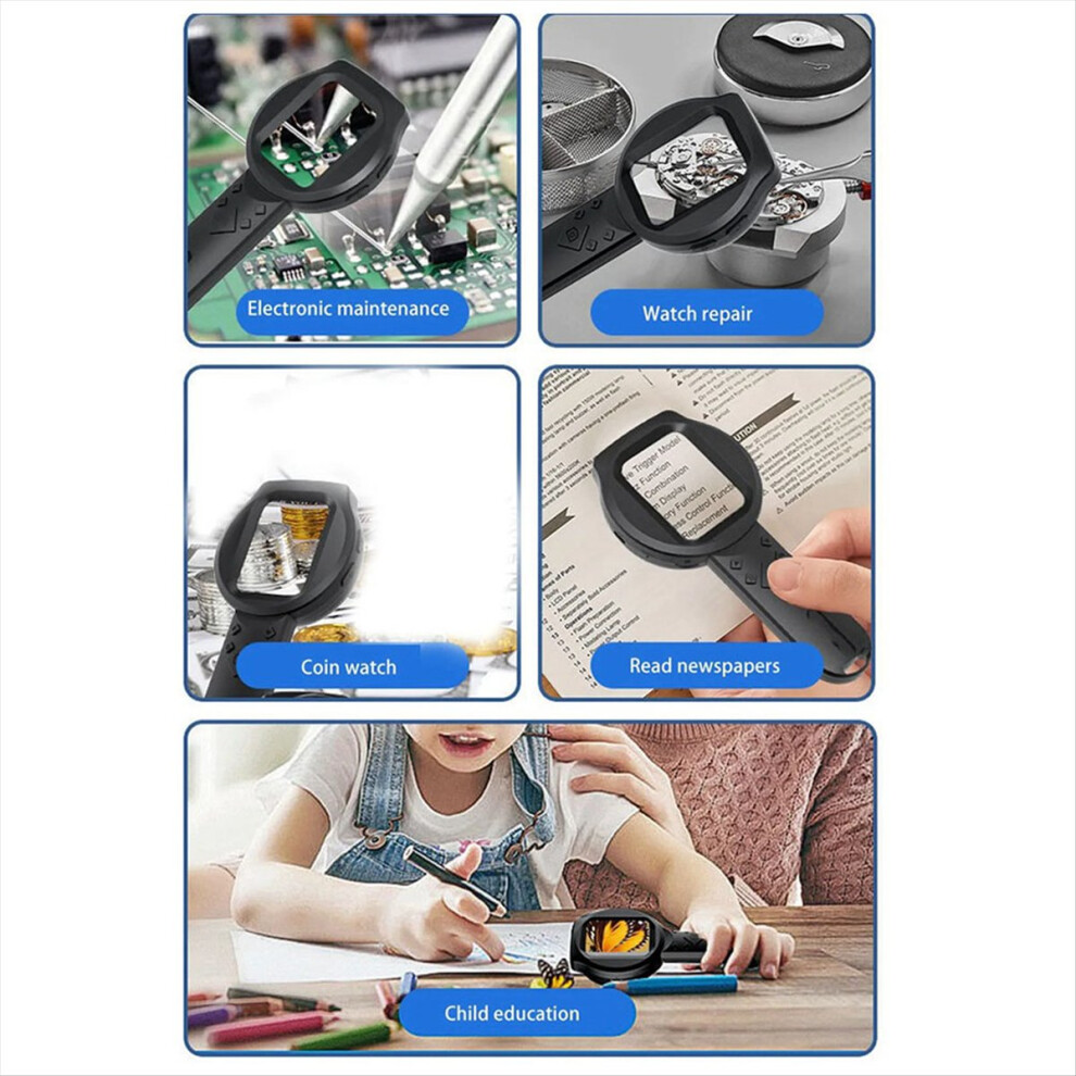 Light Digital Magnifier 2.8In Ips Screen Portable 2Mp 1000X Magnifying Glass With 4 Zoom Buttons Digital Microscope