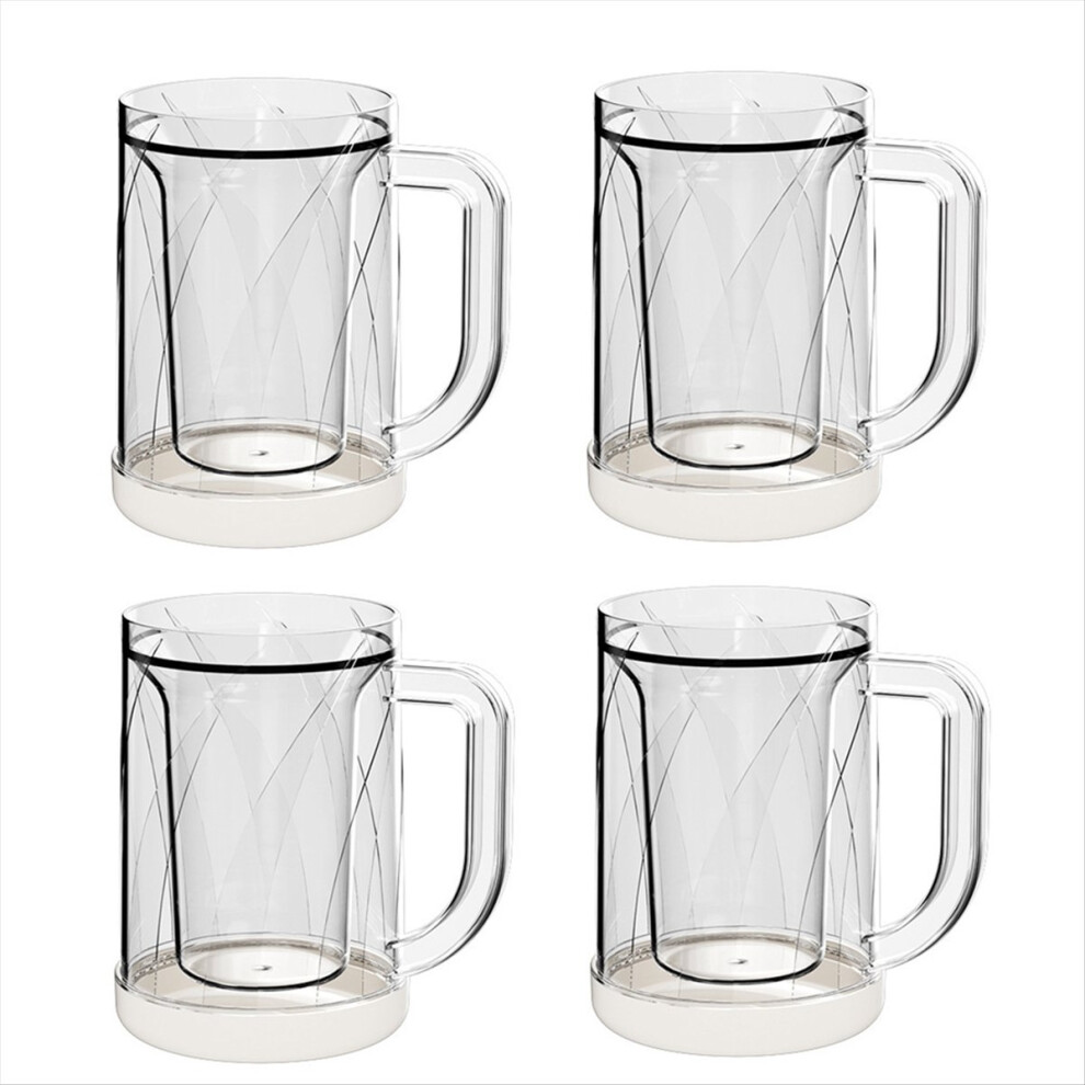 4 Pcs Frozen Beer Mugs for Freezer Double Wall Gel Frosty Freezer Mugs Beer Ice Mugs for Freezer Drinking Freezer Cups