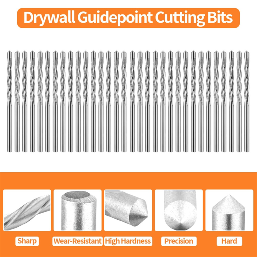 60 Pcs Drywall Bit Drywall Router,1/8 Inch Drywall Guide Point Cutting ...