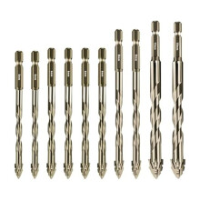 10Pcs New Four-Flute Sawtooth Eccentric Drill Bit Size 5/6/8/10/12mm,for Wood Marble Metal Glass Ceramic Wall Tiles B